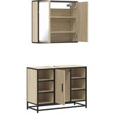  2-dijelni set kupaonskog namještaja boja hrasta sonome drveni | shoptok.hr