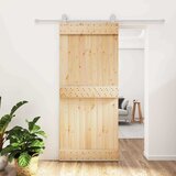  Klizna vrata Prirodna i bijela 90 x 210 cm Čvrsta borovina | shoptok.hr