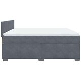 vidaXL Box spring postelja z vzmetnico temno siva 180x200 cm žamet | Shoptok.si