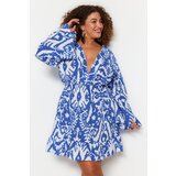 Trendyol Curve Plus Size Dress - Blue - Skater Cijene