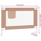  Sigurnosna ograda za dječji krevet smeđe-siva 90x25 cm tkanina | shoptok.hr