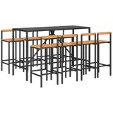  Barska garnitura 9-delna poli ratan in trden les akacije | Shoptok.si