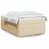 vidaXL Box spring postelja z vzmetnico krem 120x200 cm blago | Shoptok.si