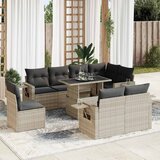  9-dijelni set vrtnih sofa od poliratana s jastucima svjetlosivi | shoptok.hr