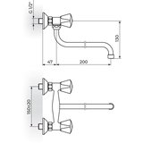 Rosan Klasik baterija za sudoperu – lavabo izliv 200mm – S K01101 | ePonuda.com