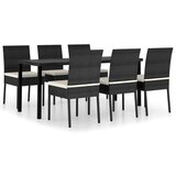  7-dijelni vrtni blagovaonski set od poliratana crni | shoptok.hr