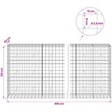  Gabion s žicom debljine 3,5 mm i mrežom 10x10 cm 900x50x150 cm | shoptok.hr