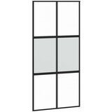vidaXL Drsna vrata z opremo črna 102,5x205 cm kaljeno steklo | Shoptok.si