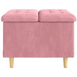  Otoman za pohranu s jastukom Ružičasta 60 x 60 x 45 cm Baršun - Ružičasta 60 cm Baršun | shoptok.hr