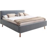 P & B OBLAZINJENA POSTELJA 180 cm x 200 cm , tekstil svetlo modra | Shoptok.si