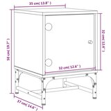  Nočna omarica s steklenimi vrati 2 kosa beton. siva 35x37x50 cm, (21050535) | Shoptok.si