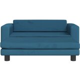  Dječja fotelja s tabureom plava 100 x 50 x 30 cm baršunasta | shoptok.hr