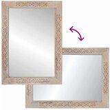 vidaXL Ogledalo z ogledalom Bela 57 x 70 x 3 cm trden mangov les | Shoptok.si