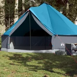 vidaXL Družinski šotor tipi za 8 oseb moder vodoodporen