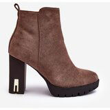 Boto Suede Classic Boots On Heel Brown Amy | ePonuda.com