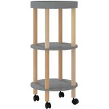 Kolica na 3 razine sivi 38 x 38 x 82 cm od drva i borovine | shoptok.hr