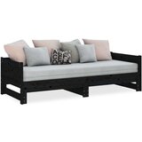  Dnevni ležaj na izvlačenje crni 2x (80x200) cm masivna borovina | shoptok.hr
