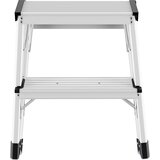 Hailo Aluminijaste zložljive stopnice D60 StandardLine, dve stopnici, zložljiva izvedba, največja obremenitev 150 kg, 2 x 2 stopnici, pohodna višina 4 | Shoptok.si