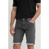 PepeJeans Jeans kratke hlače SLIM GYMDIGO SHORT moške, siva barva, PM801075UH3
