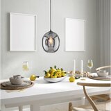 Fischer & Honsel Črna viseča svetilka s steklenim senčilom ø 21 cm Nayla – | Shoptok.si