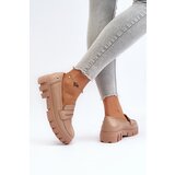 VINCEZA Women's Faux Leather Moccasins Beige Seravisa | Shoptok.si
