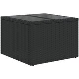  The Living Store Vrtna miza s stekleno mizno ploščo črna 55x55x37 cm poli ratan - Vrtna Mizica, (21453337) | Shoptok.si