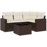  5-dijelni set vrtnih sofa s jastucima poliratan smeđi | shoptok.hr