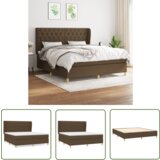 The Living Store Box spring postelja z vzmetnico temno rjava 160x200 cm blago - Box Spring Postelja, (21737494) | Shoptok.si