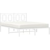  Metalni okvir za krevet s uzglavljem bijeli 135x190 cm | shoptok.hr
