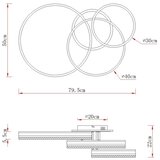 Globo 67377-72 - LED prigušiva stropna svetiljka FRANCINE LED/72W/230V srebrna + daljinski upravljač | Eponuda.com