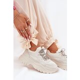 Boto Women's Platform Sneakers with Decorative Lacing Beige Evalianne | Shoptok.si