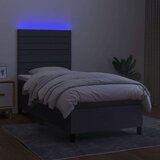 Box spring postelja z vzmetnico LED temno siva 90x200 cm blago, (20937201) | Shoptok.si