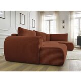 Bobochic Paris opečnato oranžna raztegljiva kotna sedežna garnitura iz rebrastega žameta (levi kot/v obliki črke "u") lucien | Shoptok.si
