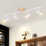 Nettlife LED stropna svetilka s 4 plameni - bela stropna svetilka GU10, vrtljiva, stenska svetilka za dnevno sobo, brez žarnice, (22116614) | Shoptok.si