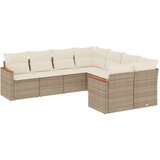  The Living Store Vrtna sedežna garnitura 8-delna z blazinami bež poli ratan - Vrtna Sedežna Garniture, (21452337) | Shoptok.si