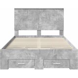  Krevetna konstrukcija s ladicama Betonski sivi 120 x 190 cm Slike