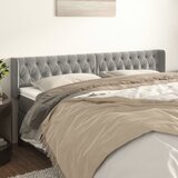  Uzglavlje s ušima svjetlosivo 183x16x78/88 cm baršunasto | shoptok.hr