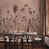  Foto tapeta - Wildflowers – black plants on lime-wash background 490x350 | shoptok.hr