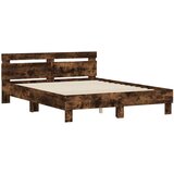  Okvir za krevet s uzglavljem i LED boja hrasta 140x200 cm | shoptok.hr