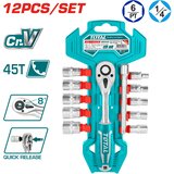 Total 12-dijelni set ključeva 1/4" nastavci (džepni)/ INDUSTRIAL (THT14114126) | shoptok.hr