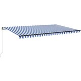  Ročno zložljiva tenda z LED lučmi 500x300 cm modra in bela - - modra - 34.6 - 500 x 300 cm - 2025- | Shoptok.si