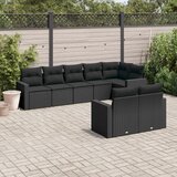 vidaXL 8-dijelni set vrtnih sofa od poliratana s jastucima crni Cijene