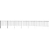 vidaXL Vrtna ograja s koničastimi vrhovi jeklo 11,9x1,5 m črna | Shoptok.si