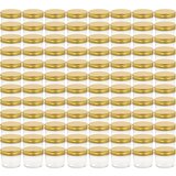  Staklenke za džem sa zlatnim poklopcima 96 kom 110 ml - Zlatno 96 | shoptok.hr