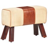  Telovadna klop 58 cm rjava pravo usnje in trmangov les | Shoptok.si