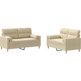  2-dijelni set sofa s jastucima krem od tkanine | shoptok.hr