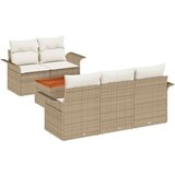 vidaXL Vrtna sedežna garnitura z blazino 6 pcs Bež in smetanova, (5000134358) | Shoptok.si