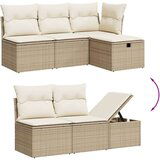  5-dijelni vrtni set sofa s jastucima bež od poliratana | shoptok.hr