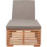 Maison Chic Ležalnik - Sončna ležalnik s temno sivo blazino trdna tikovina, (22042857) Cene