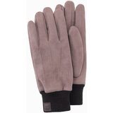Ombre men's eco-suede gloves with welt - brown Cene